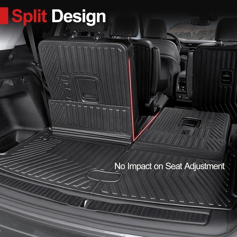 HOUCLEMIC Cargo Mat for 2021-2024 2025 Jeep Grand Cherokee L, All Weather TPE Rear Cargo Liner Trunk Mat with 3rd Row Seatback Cover for Jeep Grand Cherokee L Accessories - Image 2